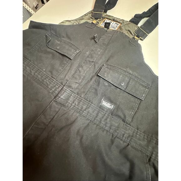 Walls Men's Black Insulated Duck Canvas Bibs Carpenter Jumpsuit Overalls Size 3X - Picture 1 of 6